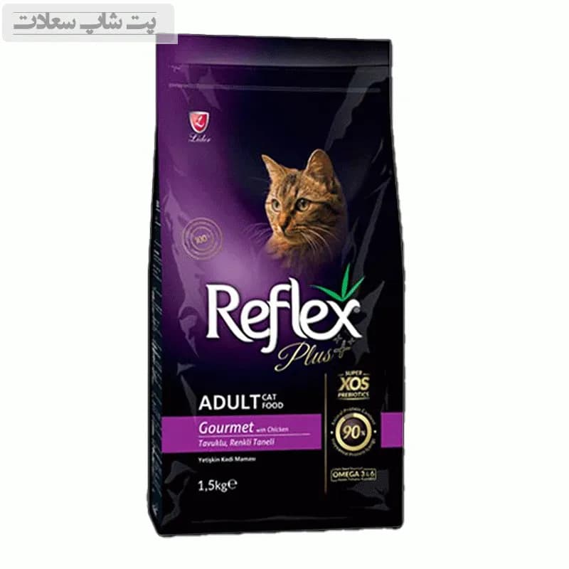 غذای خشک گربه بالغ رفلکس پلاس مدل گورمت وزن 1.5 کیلوگرم