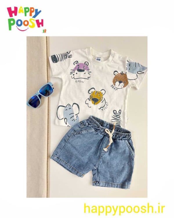 ست تیشرت شلوارک نخی برند iggy