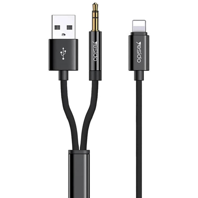 کابل مبدل AUX مدل Lightning به USB-3.5mm از برند یسیدو Yesido YAU18 (100% اورجینال)