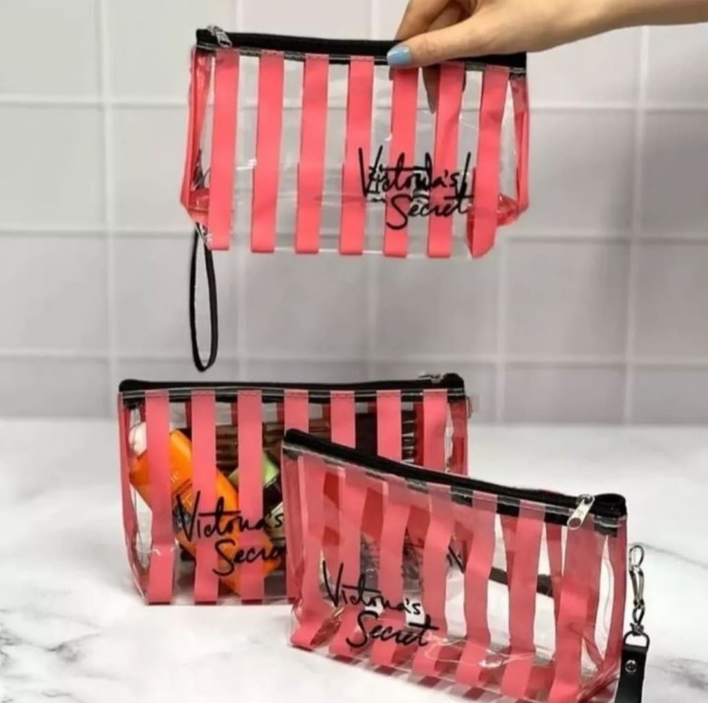 کیف آرایشی جادار طلقی قابل شستشو