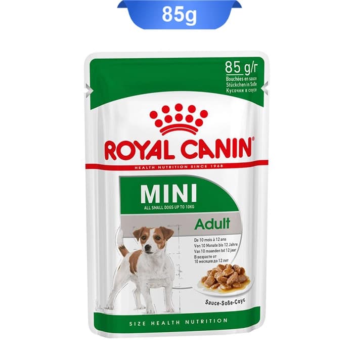 پوچ سگ رویال کنین مدل مینی ادالت وزن 85 گرم