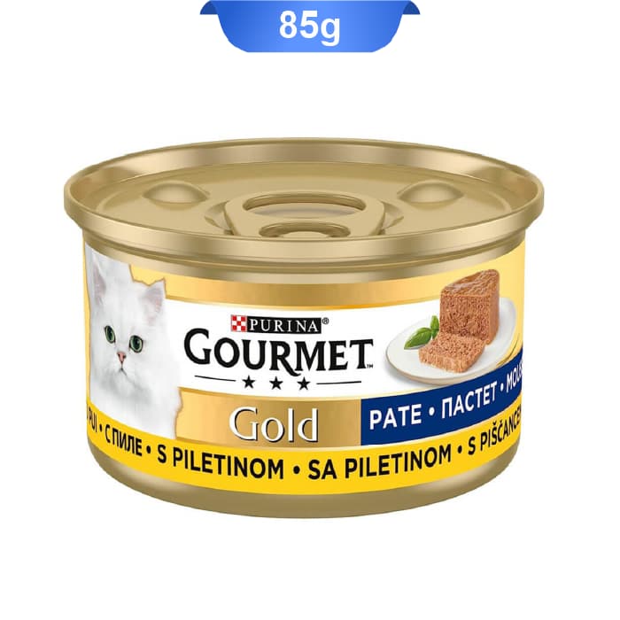 کنسرو گورمت گلد گربه بالغ طعم مرغ وزن 85 گرم Gourmet