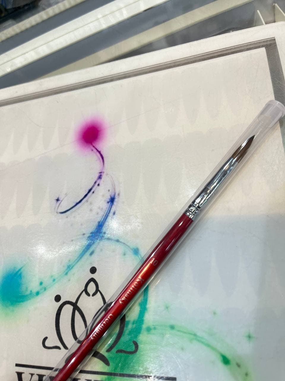 قلم کاشت ناخن اشکی موی طبیعی سایز 10 (DC Nail) کولین اسکای Kolinsky