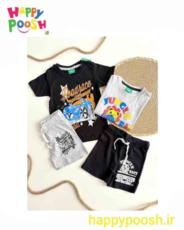 تیشرت شلوارک پسرانه نخی