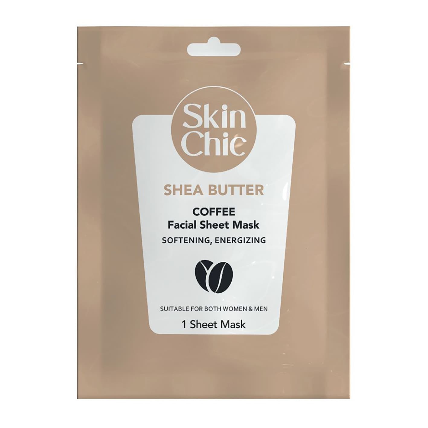 ماسک صورت ورقه ای اسکین شیک حاوی عصاره قهوه و شی باتر حجم 25 میلی لیتر