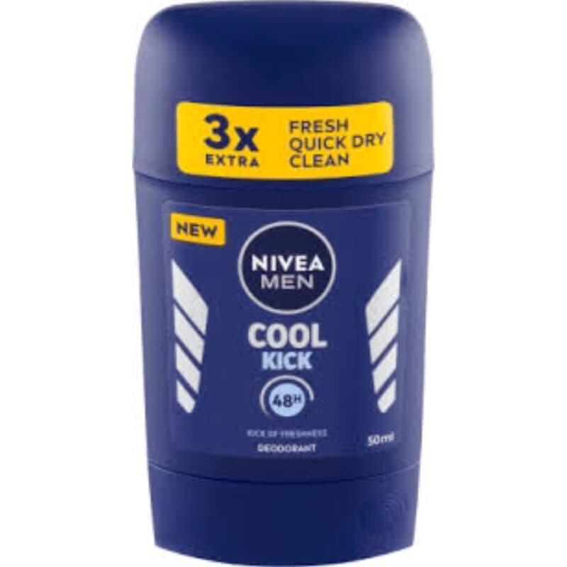 استیک ضدتعریق مردانه نیوا مدل Cool Kick حجم 50 میل Nivea antiperspirant stick for men, Cool Kick model, volume 50 ml