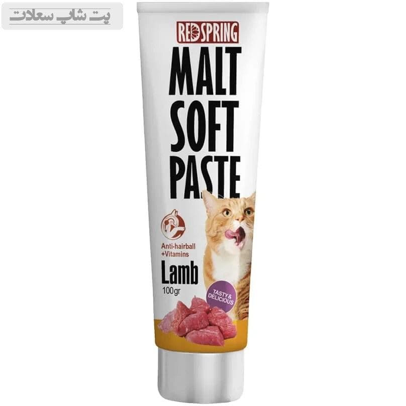 خمیر مالت گربه طعم بره رد اسپرینگ (RedSpring) وزن 100 گرم کد 112073
