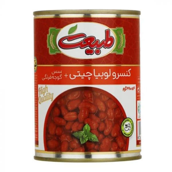 کنسرو لوبیا چیتی + سس گوجه فرنگی طبیعت 380 گرم