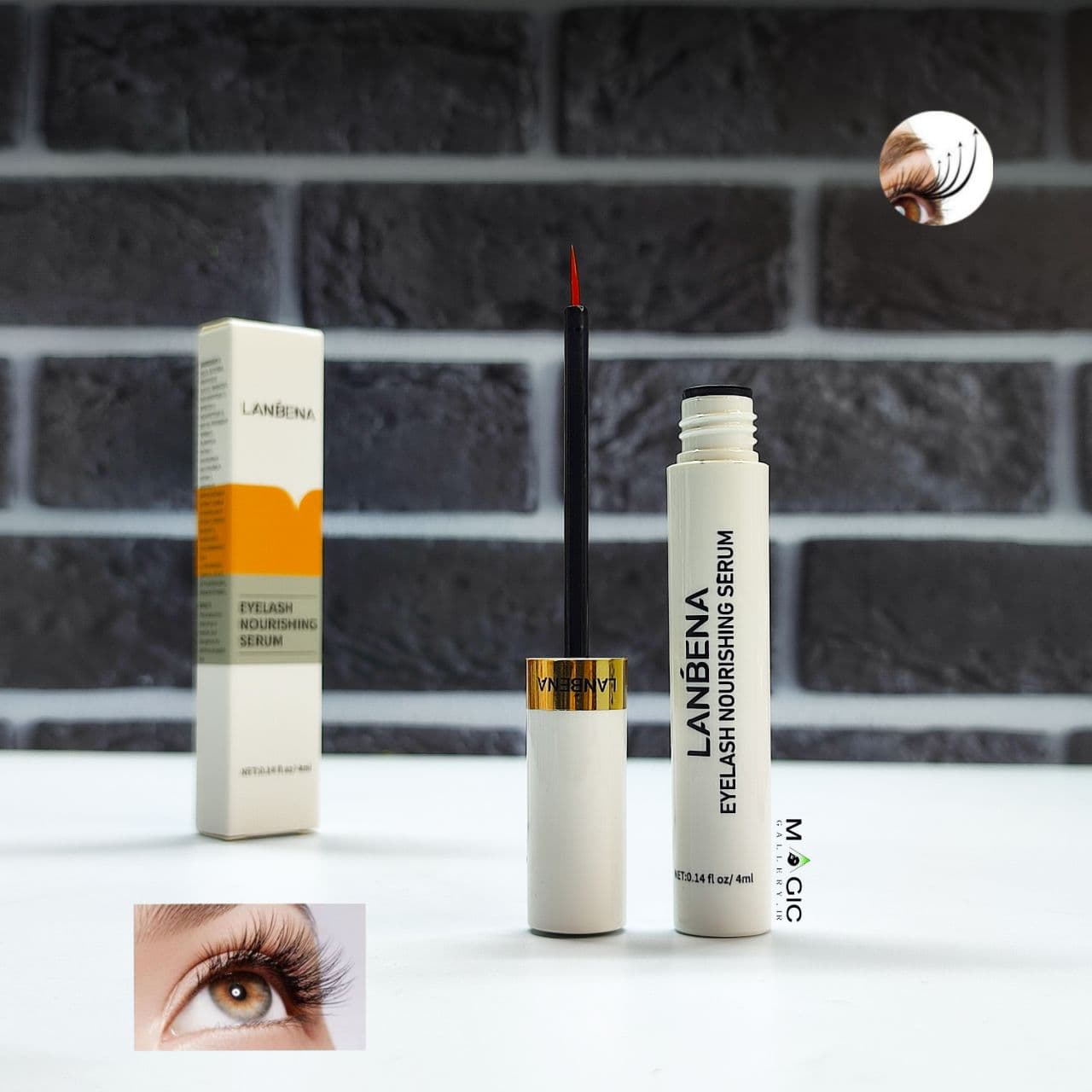 سرم تقویت کننده ی مژه و ابرو لانبنا اصل حجم ۴ میلی لیتر Lanbena Eyelash Nourishing Serum