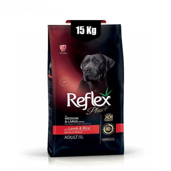 غذای خشک سگ بالغ رفلکس پلاس طعم گوشت بره (Reflex Plus Adult Lamb And Rice) وزن 15 کیلوگرم