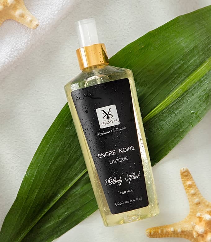 بادی اسپلش لالیک انسر نویر مردانه برند شمیاس Lalique Encre Noire حجم 250 میل
