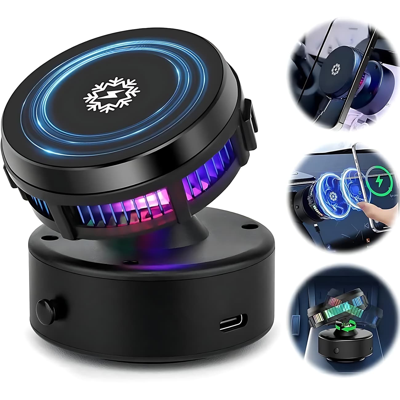 هولدر مکشی مگنتی، شارژر بی‌سیم 15 وات و فن خنک‌کننده گوشی موبایل قابل شارژ چندکاره XT60-L