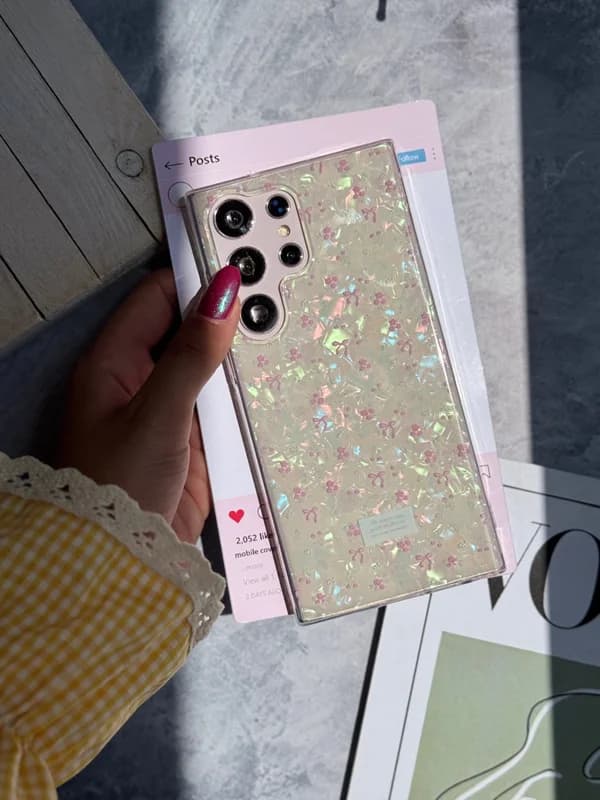 قاب گوشی سامسونگ يخي ريبون و گل