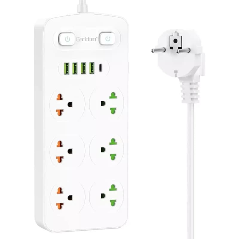 چندراهی ، محافظ برق و شارژر هوشمند 2500 وات از برند ایرلدوم مدل Earldom SC09 (100% اورجینال)