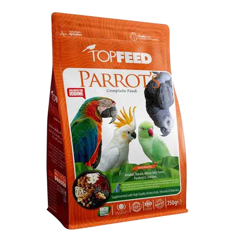 خوراک آجیلی طوطی سانان تاپ فید مدل Parrots Complete Food وزن 750 گرم