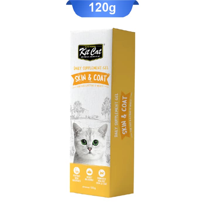 خمیر مکمل پوست و مو گربه کیت کت وزن 120 گرم KitCat Skin & Coat