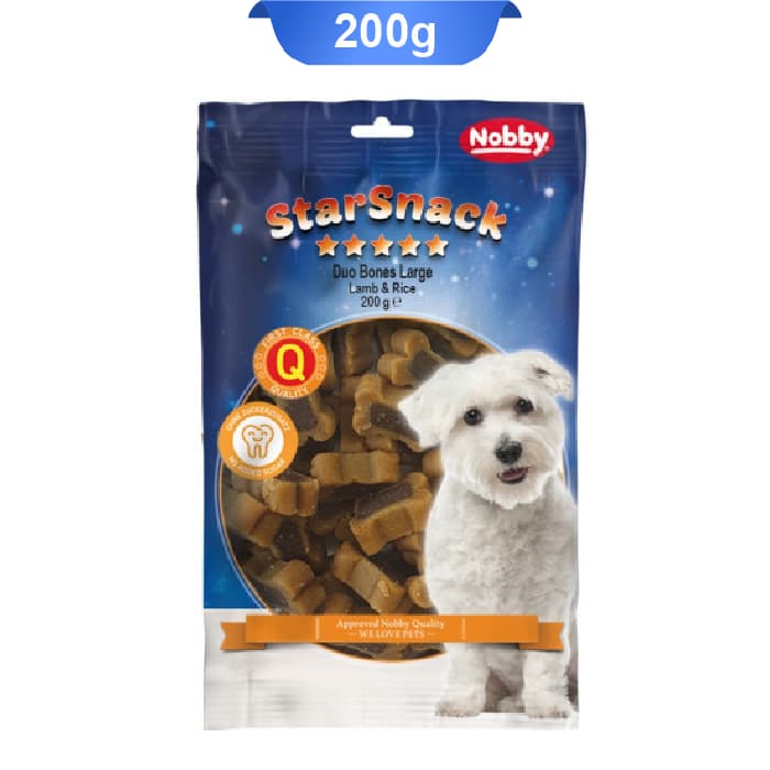 تشویقی سگ نوبی مدل استخوانی طعم بره و برنج وزن 200 گرم کد 104197 Nobby Duo Bones Large