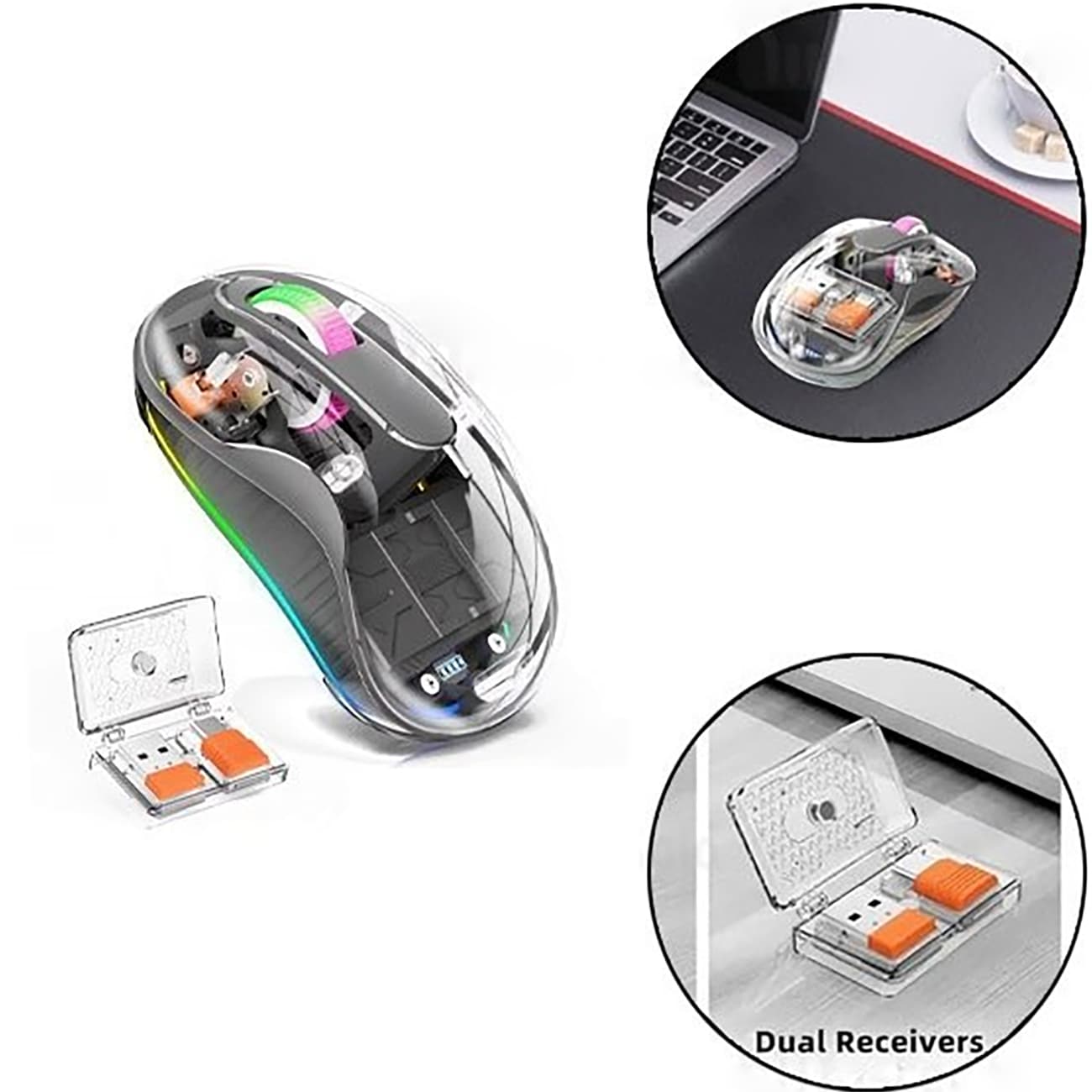 موس بی‌سیم سایلنت سه حالته طرح شفاف کوتسی OF-005