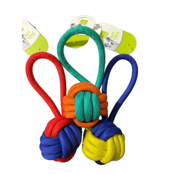 توپ کنفی رنگی همراه با حلقه مخصوص سگ