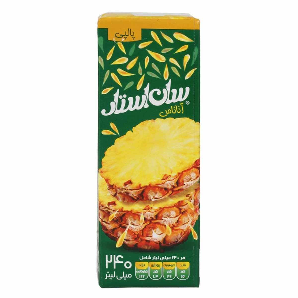 آبمیوه آناناس پالپ دار سان استار 240 میلی لیتر