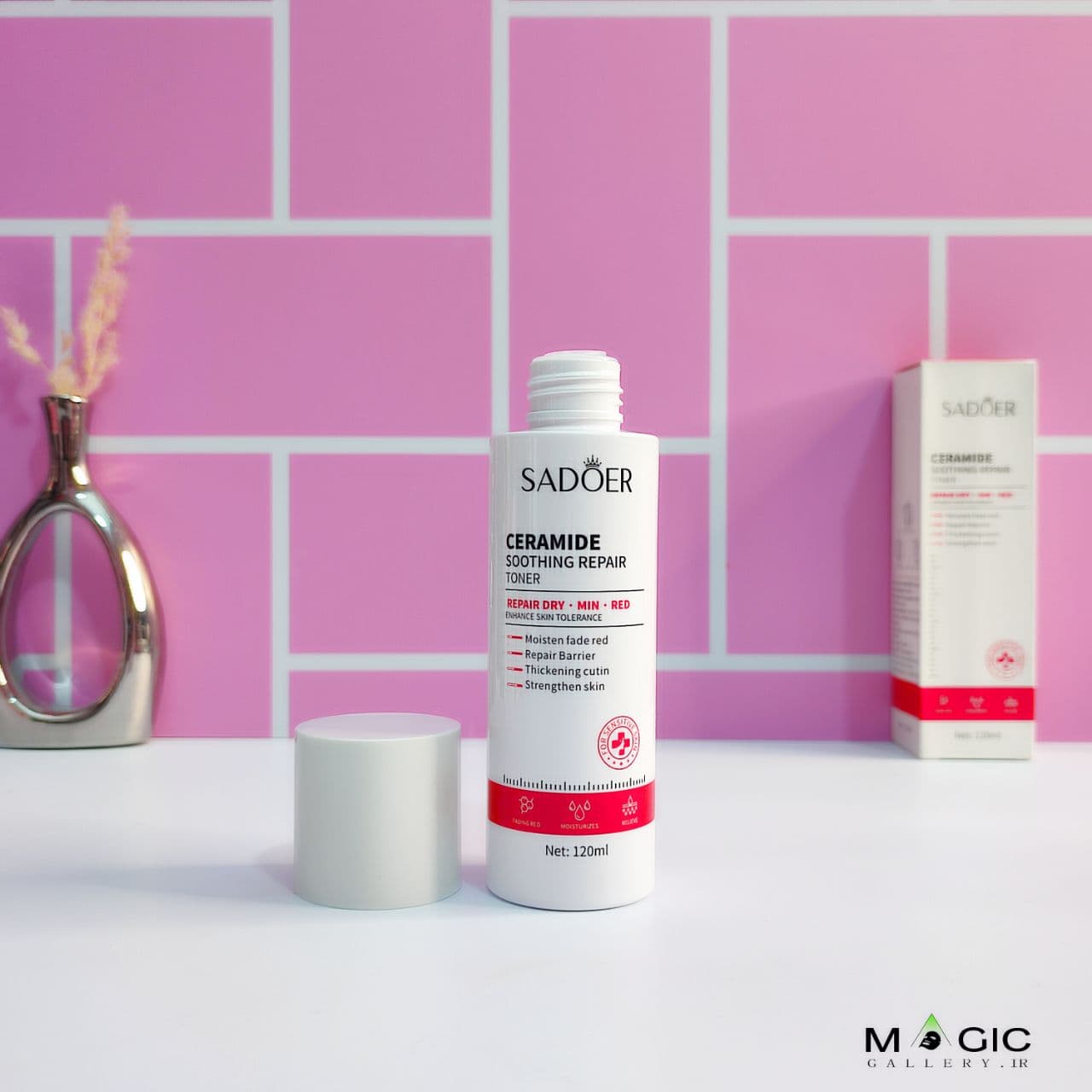 تونر تسکین‌ دهنده و ترمیم‌ کننده سادور با سرامید حجم ۱۲۰ میل | SADOER Ceramide Soothing Repair Toner