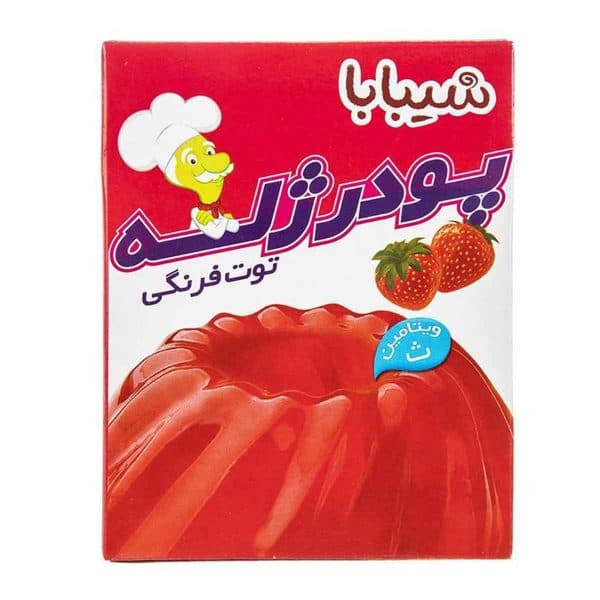 پودر ژله با طعم توت فرنگی شیبابا 100 گرم