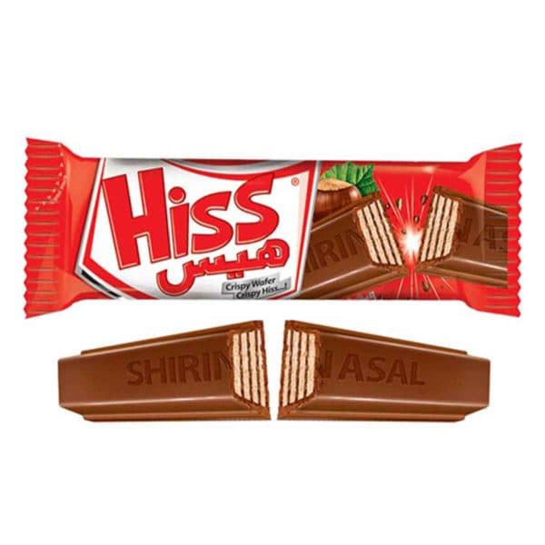 شکلات شیری با مغز ویفر هیس شیرین عسل 21 گرم 2 انگشتی