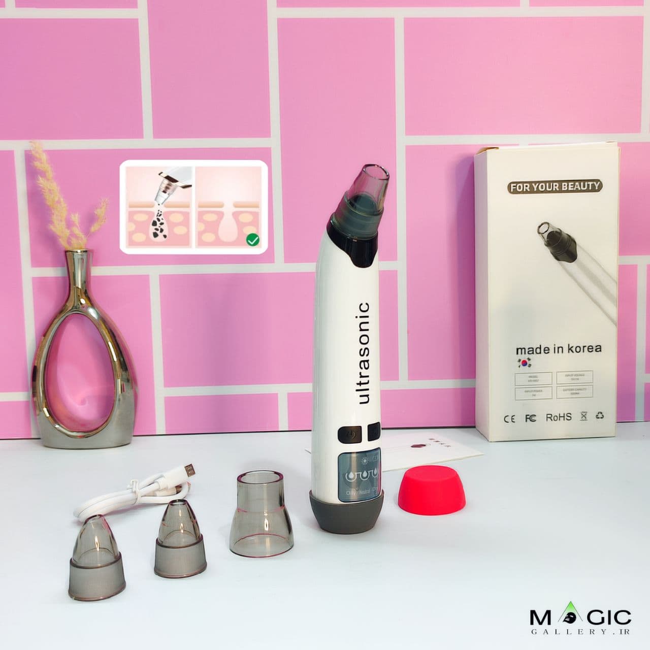 میکرودرم خانگی کره‌ای مدل KS-X007 | دستگاه پاکسازی صورت Ultrasonic