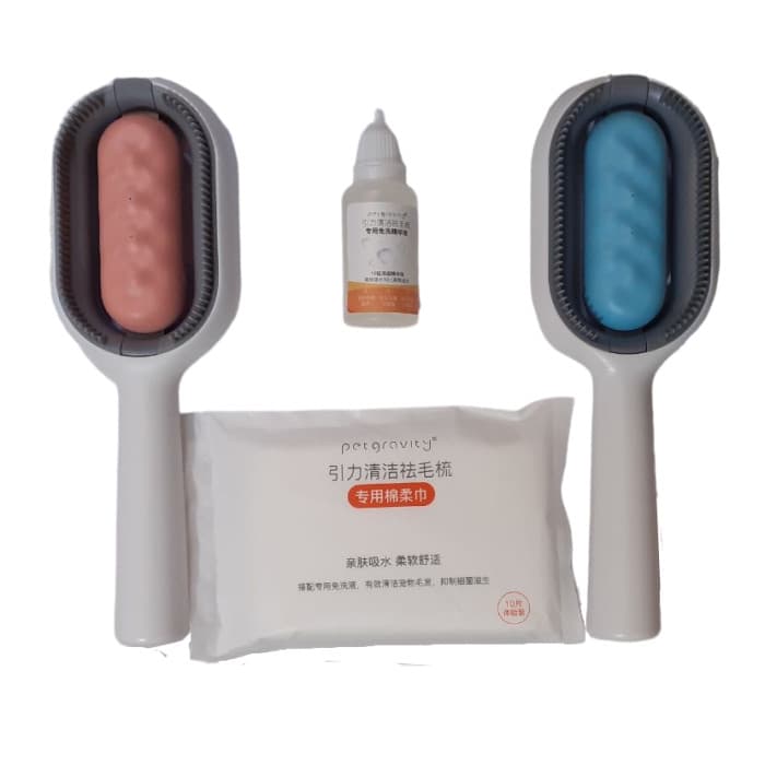 برس و پرزگیر مخزن دار چندکاره PetGravity همراه با دستمال و قطره