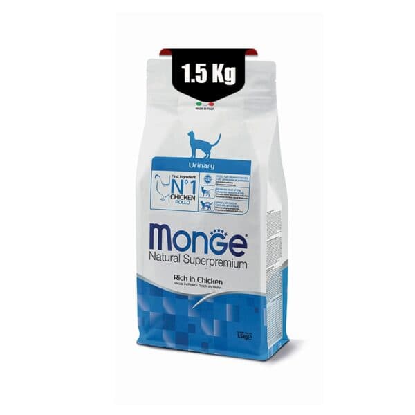 غذای خشک گربه بالغ یورینری طعم مرغ مونژه (Monge Superpremium Urinary Feline Rich in Chicken) وزن 1.5کیلوگرم