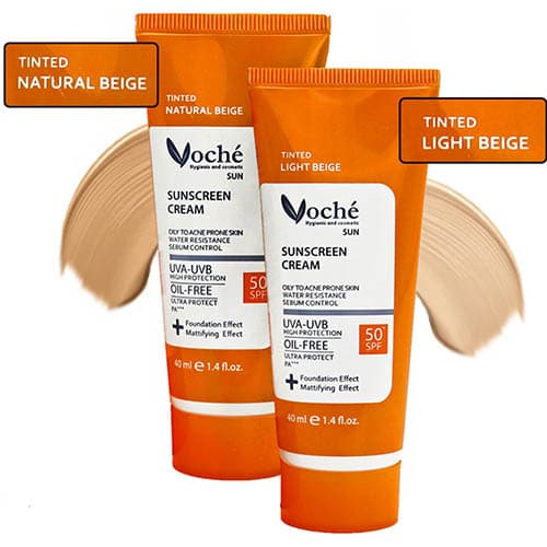 کرم ضد آفتاب رنگی وچه با SPF50 مناسب پوست چرب و دارای جوش رنگ روشن حجم 40 میلی لیتر(انقضا1405/12)