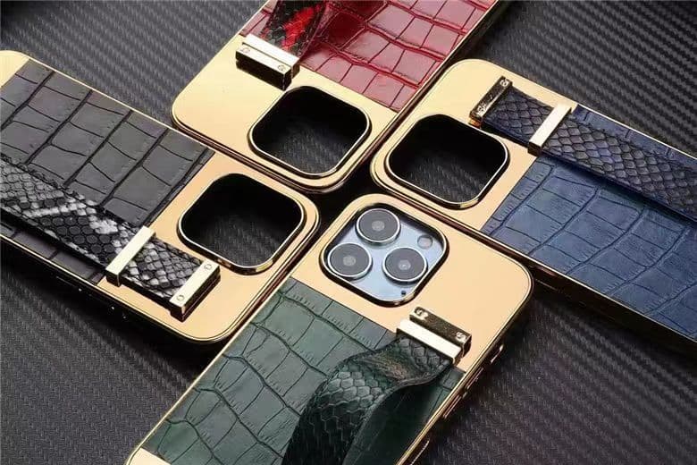 قاب ایفون 12 پرومکس پشت چرمی هلدر دار