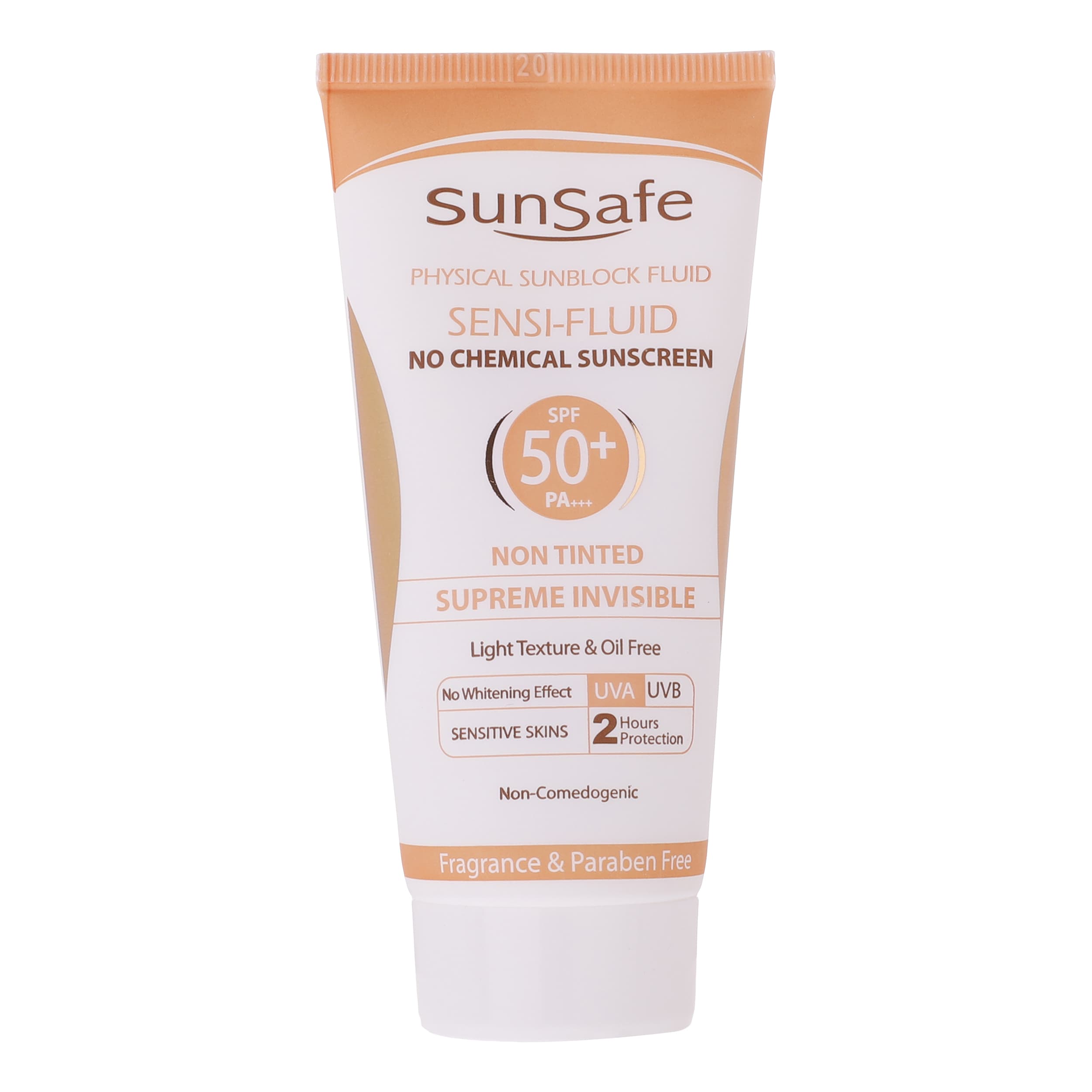 کرم ضد آفتاب SPF50 بدون رنگ سان سیف مناسب پوست‌های حساس و مستعد به قرمزی حجم 50 میلی لیتر