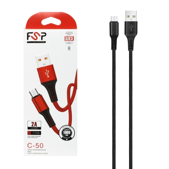کابل تبدیل USB به micro-USB اف اس پی مدل C-50 طول 1 متر