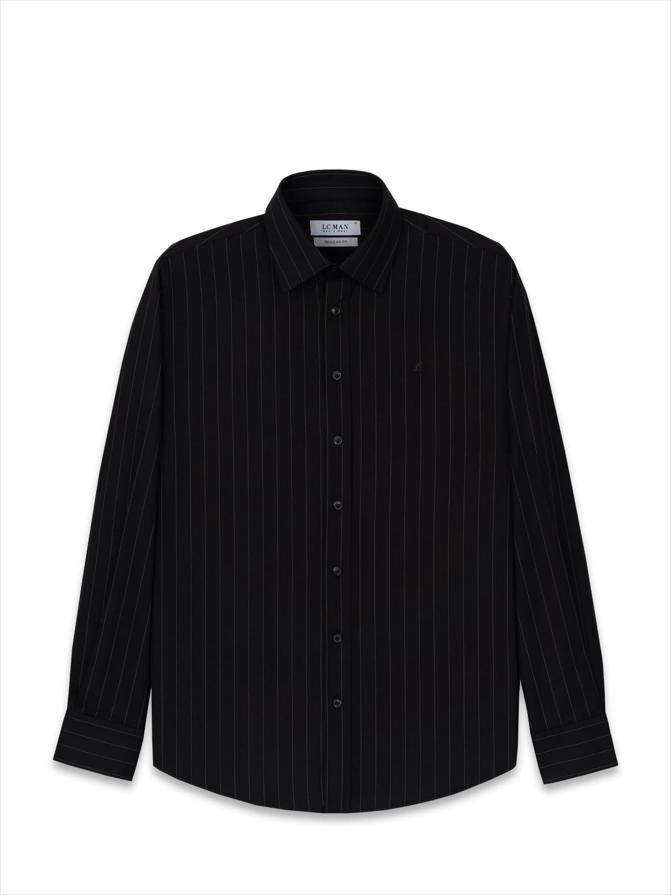 پیراهن آستین بلند مشکی راه راه ال سی من 18