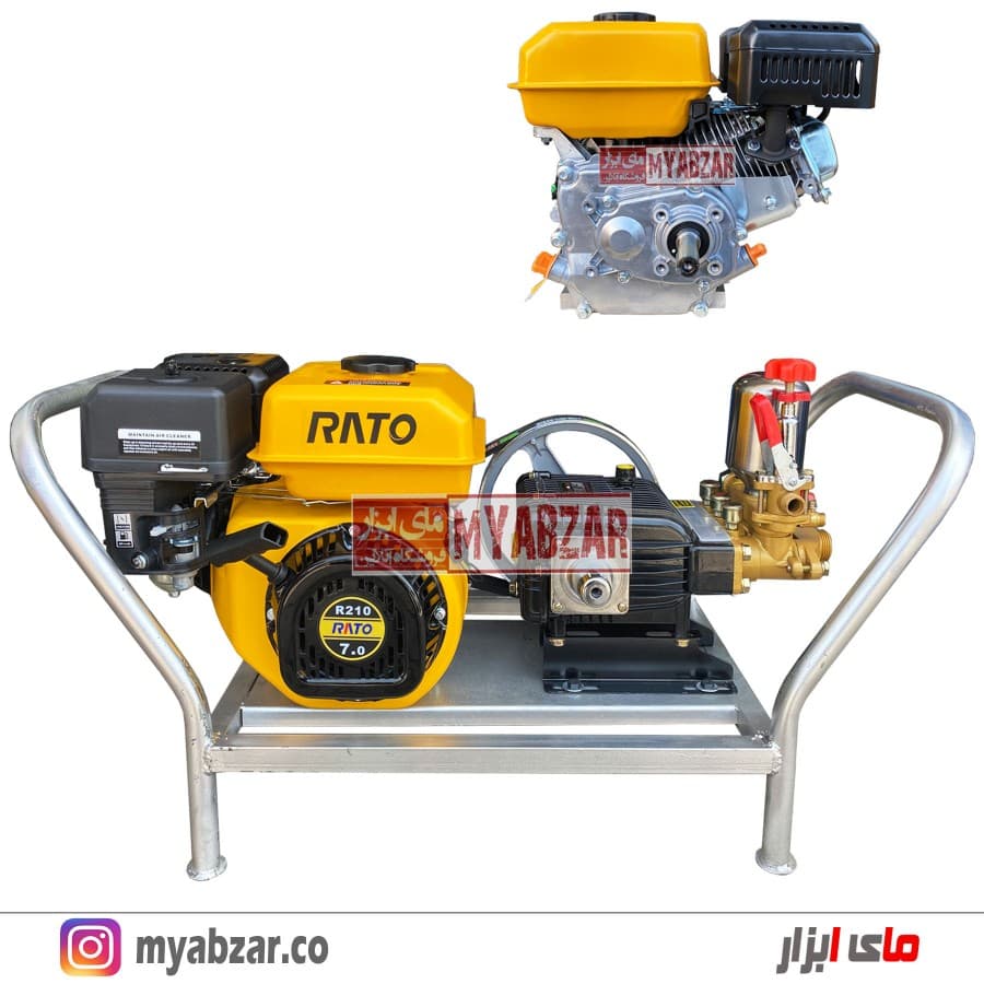 سمپاش زنبه ای راتو با پمپ 45 بار طرح رینو (موتور گیربکس دار)