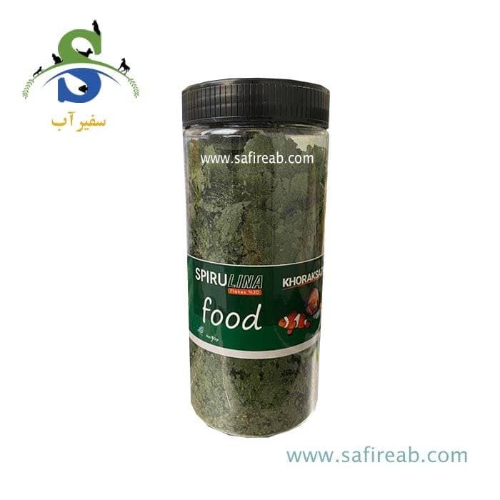 غذای پولکی اسپیرولینا خوراک سازان ۱۰۰ گرمی