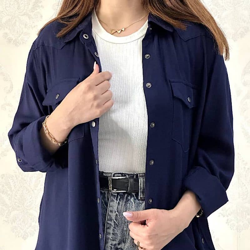 شومیز سرمه ای سبز آیهان