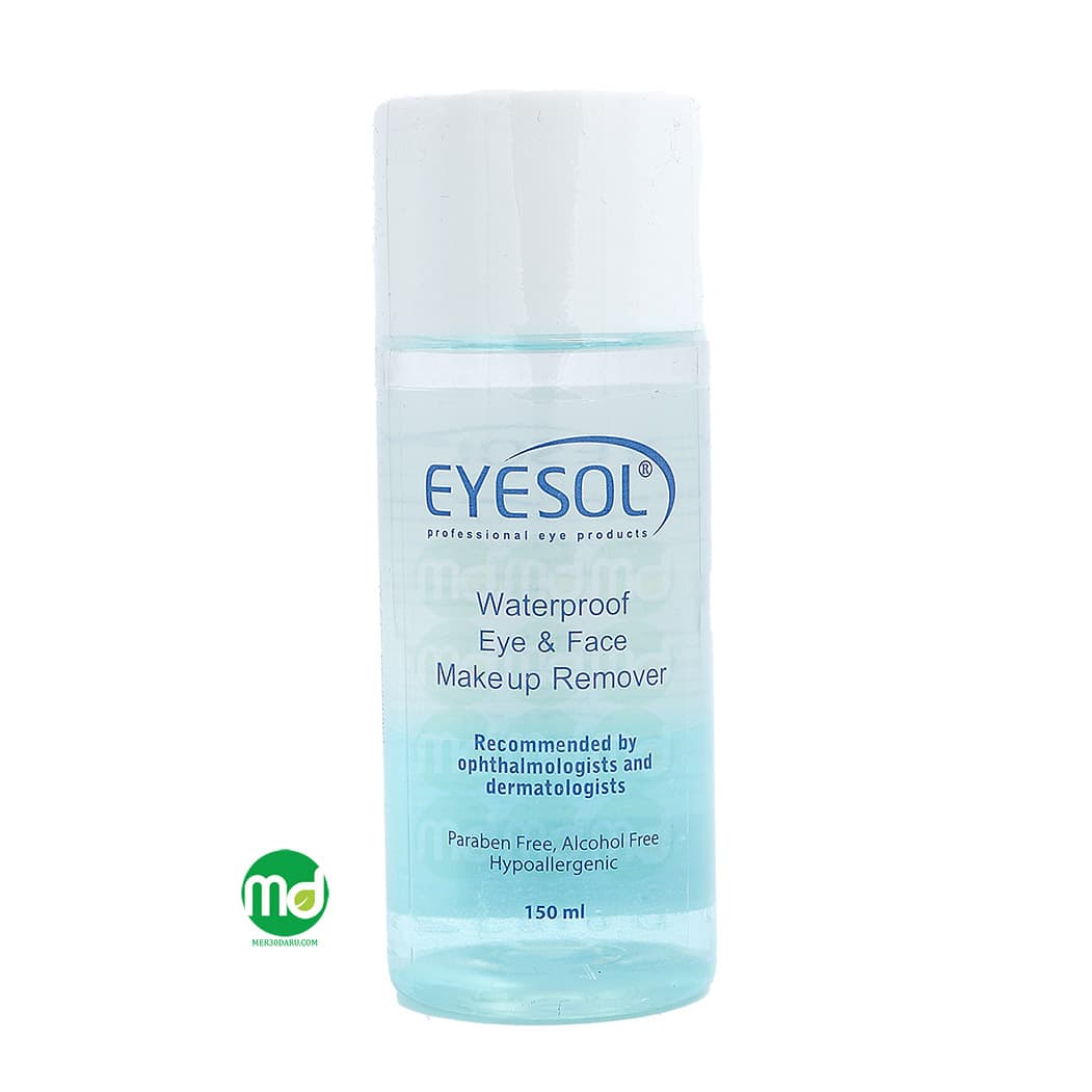 محلول پاک کننده دو فاز آرایش ضد آب آیسول مناسب چشم و صورت 150ml