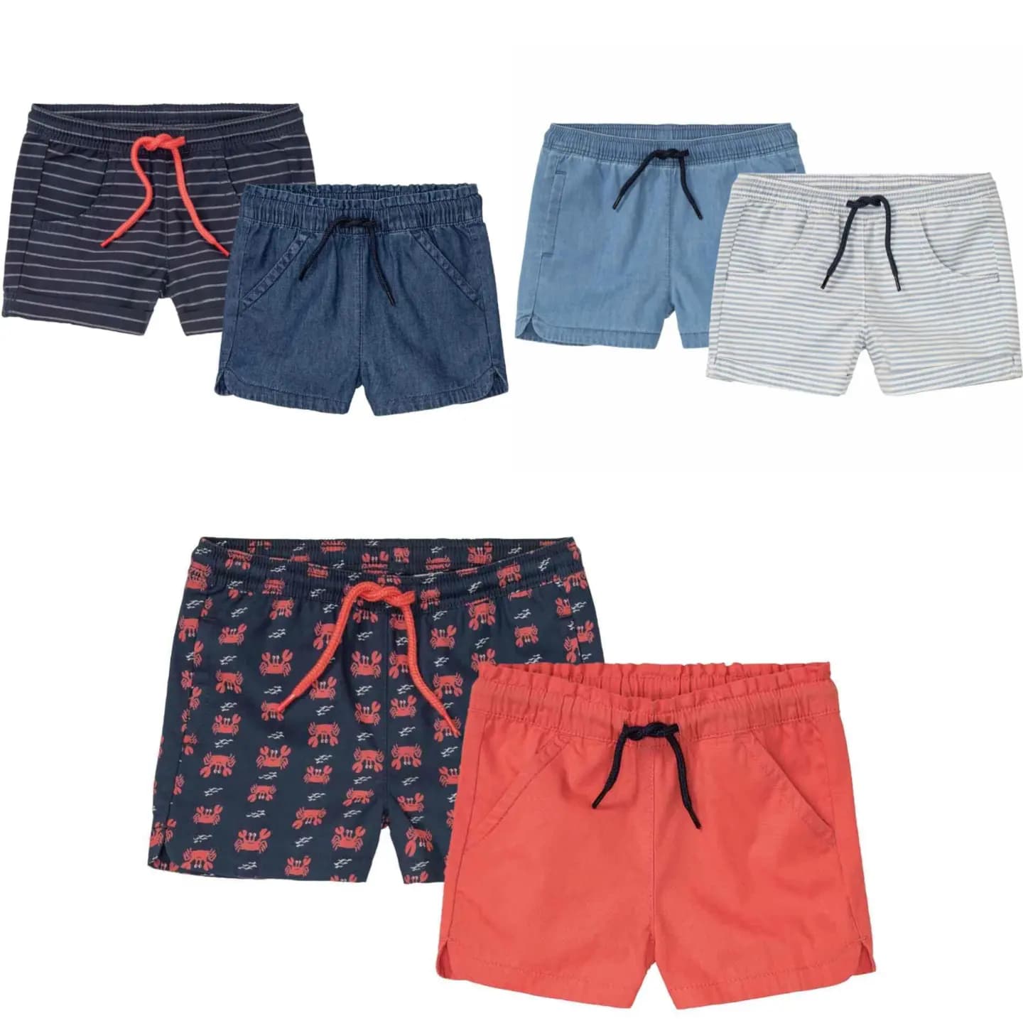 پک دو عددی شلوارک کوتاه کتان پسرانه برند لوپیلو آلمان