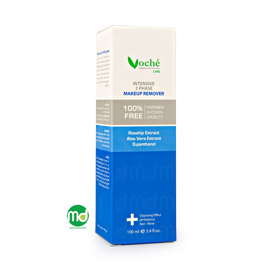 محلول پاک کننده آرایش دو فاز وچه حاوی عصاره آلوئه ورا و گل رز هیپ