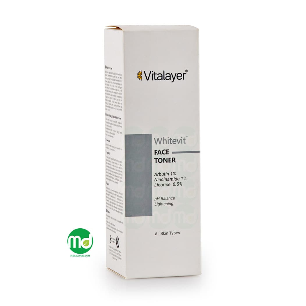 تونر پاک کننده صورت ویتالیر مدل Whitevit برای پوست کدر و لک دار