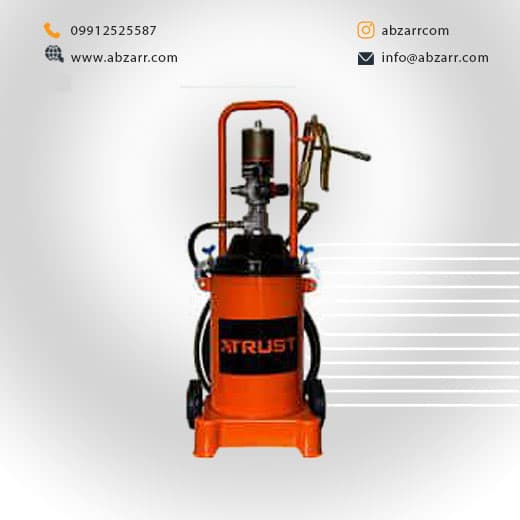 گریس پمپ بادی 12 کیلویی با سطل،صفحه،کلت و شلنگ تراست TRUST مدل BGRP12/T (( اقساط یک ساله ))