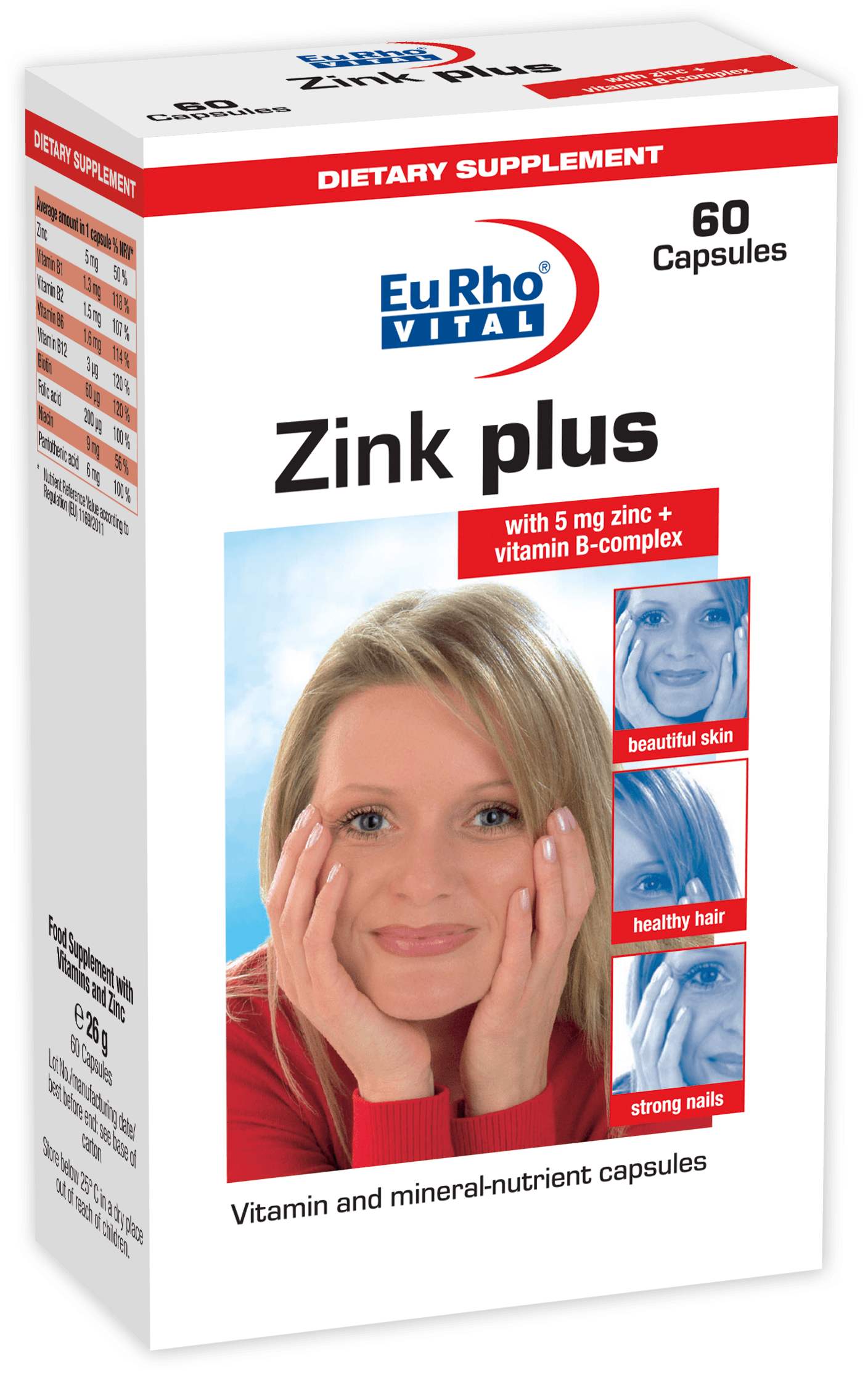 کپسول زینک پلاس 5 یوروویتال 60 عددی