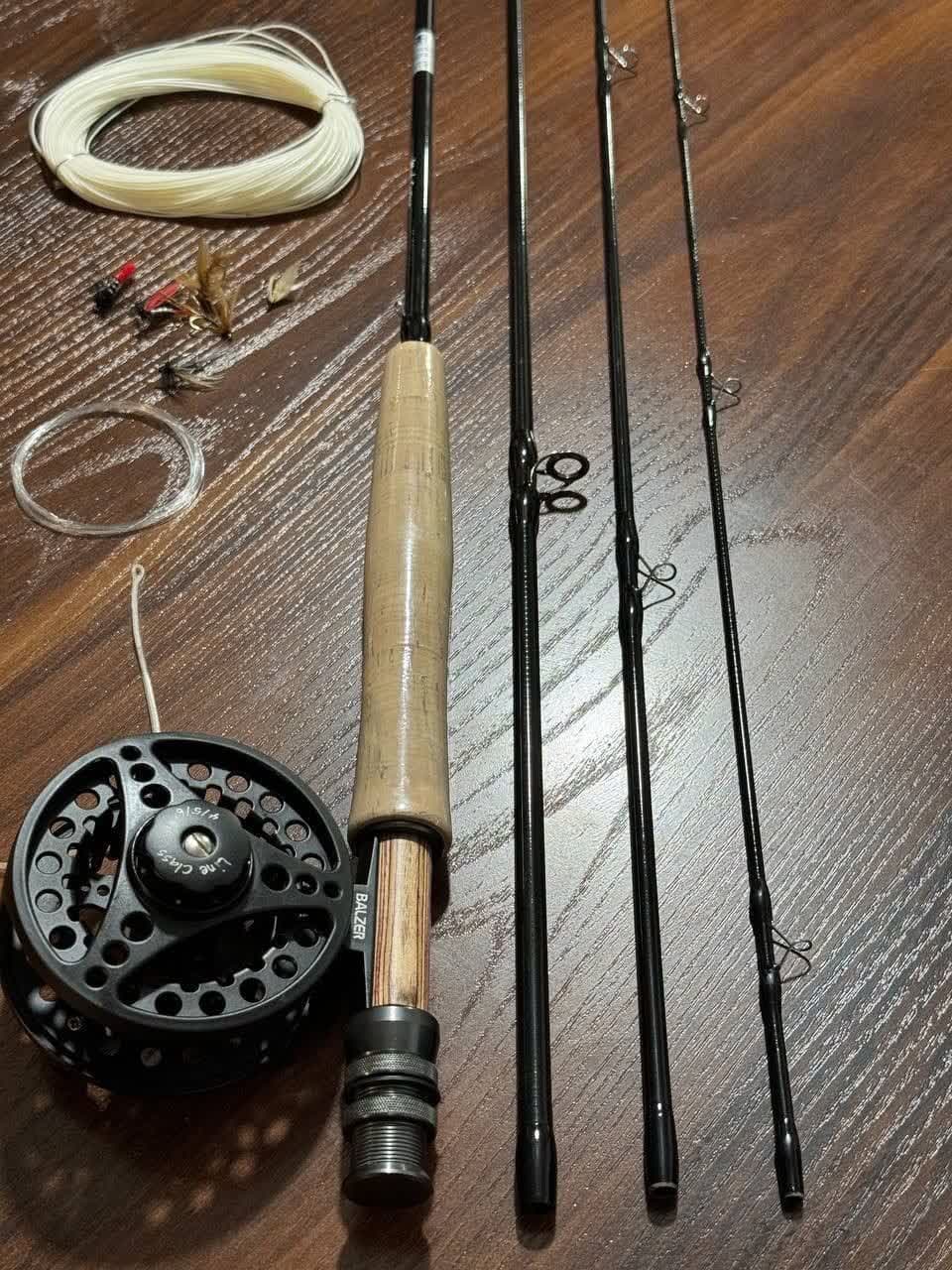 چوب ماهیگیری چهار تیکه و چرخ فلای بالزر BALZER 255CM