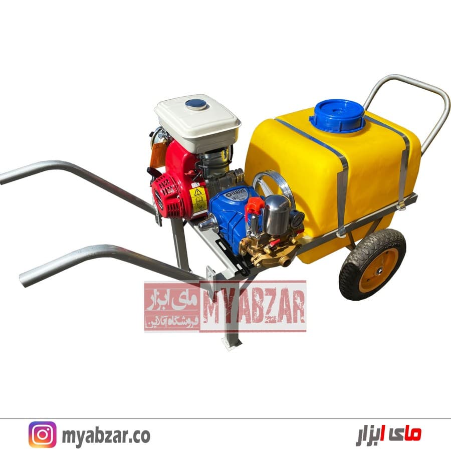 سمپاش فرغونی 100 لیتری موتور هوندا هندی 6.5 اسب و پمپ 55 بار یاماها
