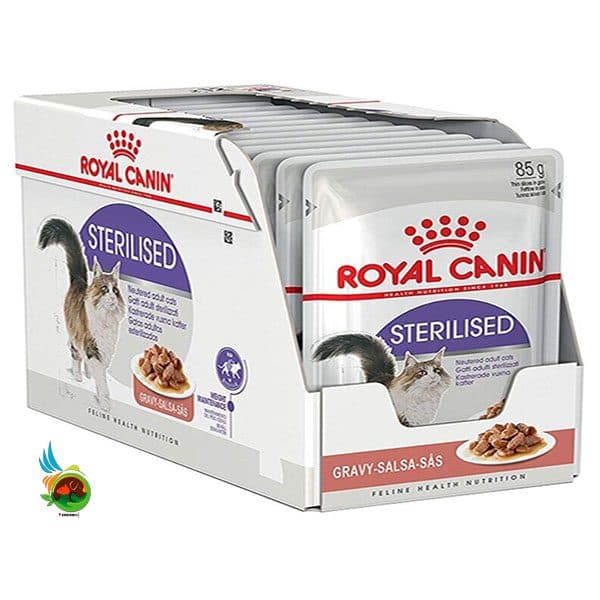 پوچ گربه عقیم شده رویال کنین در سس گوشت Royal Canin Pouch Sterilised in Gravy پک ۱۲ عددی