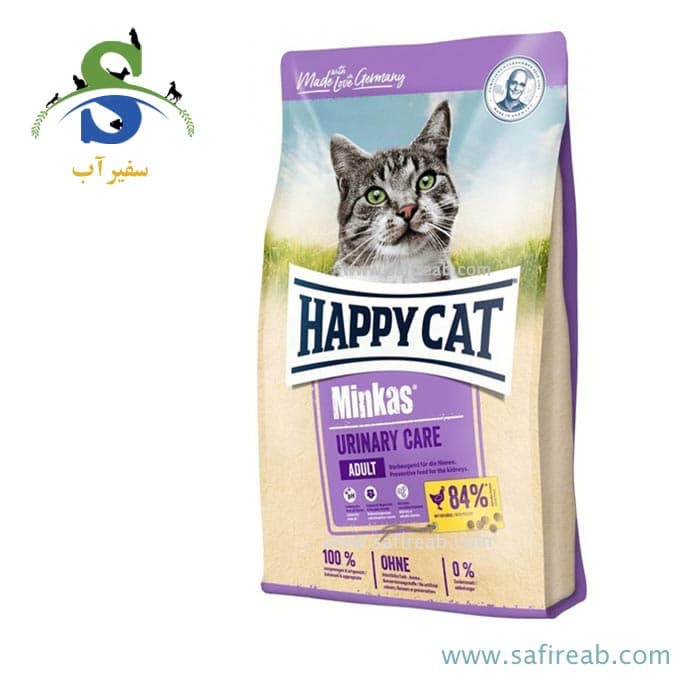 غذای خشک گربه هپی کت مینکاس یورینری با طعم گوشت مرغ وزن 10 کیلوگرم
