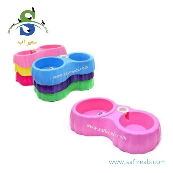 ظرف آب و غذا دوقلو بدون پیاله فلزی سگ و گربه زاریکس