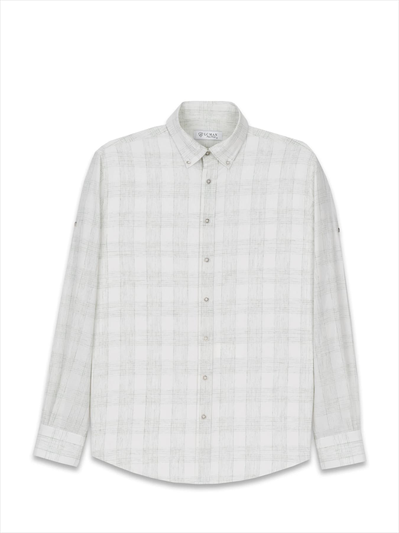 پیراهن آستین بلند سبز چهارخانه ال سی من 74